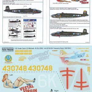 KITS WORLD DECALS 1/32 B-25J Mitchell "Catch 22" movie nose art (USAAF)